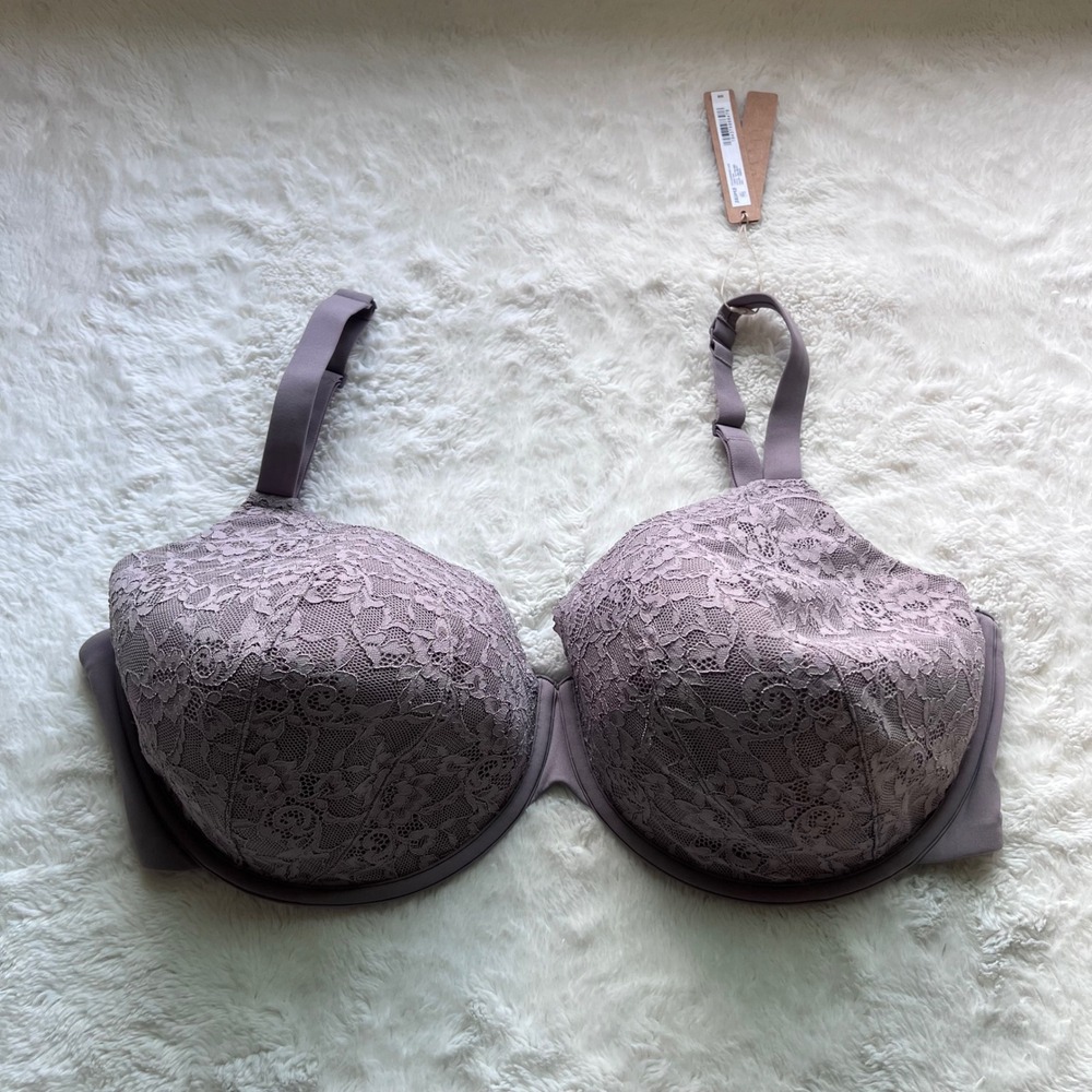 Skims Fits Everybody Lace T-Shirt Bra Zinc Multi BA-TSH-4668 Womens 40DDDD NEW - Picture 3 of 10